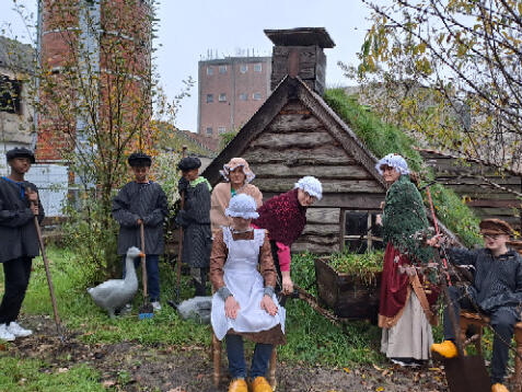 Schooljeugd in Plaggenhut